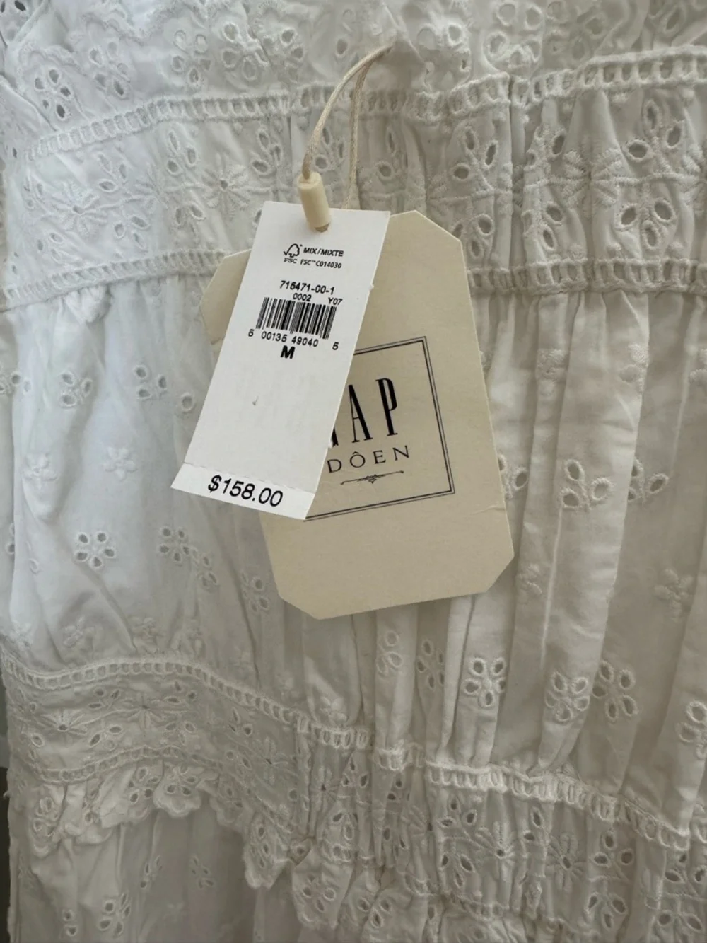 GAP x DÔEN White Eyelet Tiered Midi Dress - Picture 4 of 4